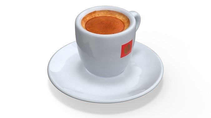 Traditional Espresso Coffee Cup 3D model 6