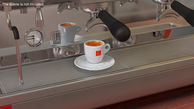 Traditional Espresso Coffee Cup 3D model 3