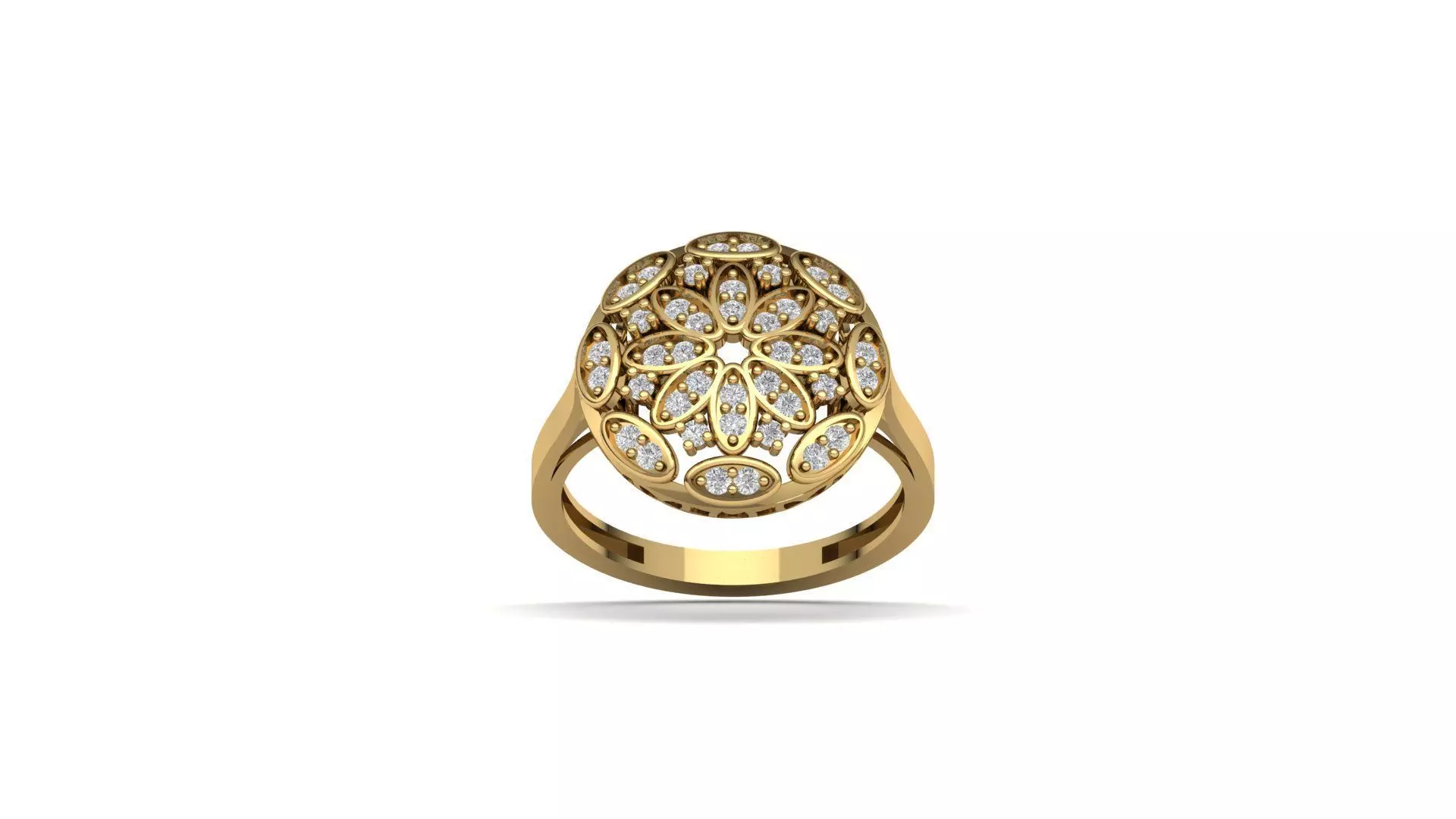 STL 3DM Women Ring Womens Ring Diamonds With Stone Model 3D print model