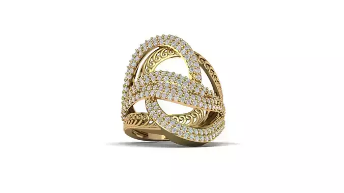 STL 3DM Women Ring Womens Ring Diamonds With Stone Model