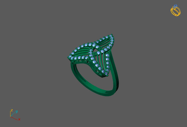 STL 3DM Women Ring Womens Ring Diamonds With Stone Model 3D print model_3