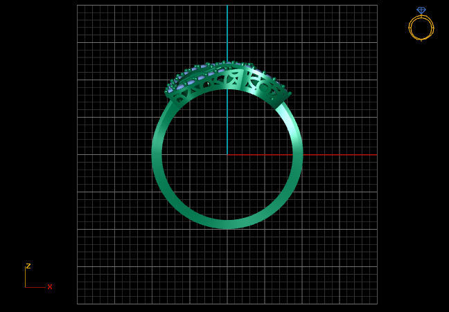 STL 3DM Women Ring Womens Ring Diamonds With Stone Model 3D print model_5