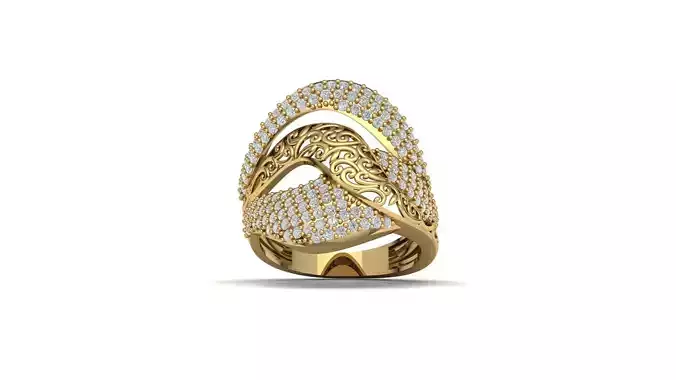 STL 3DM Women Ring Womens Ring Diamonds With Stone Model