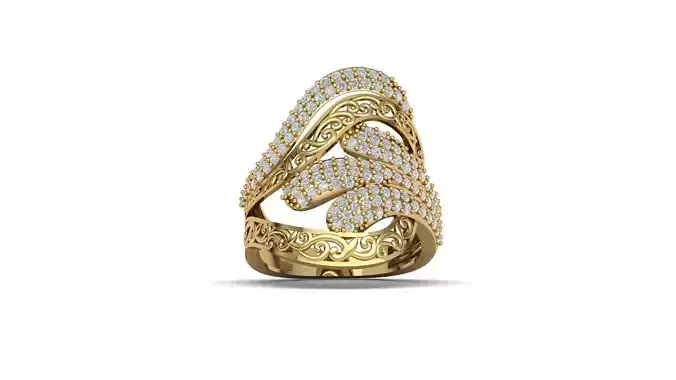 STL 3DM Women Ring Womens Ring Diamonds With Stone Model