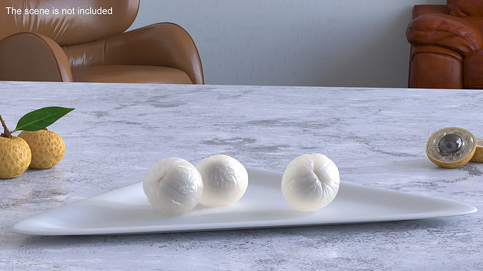 Peeled Longan 3D model 3