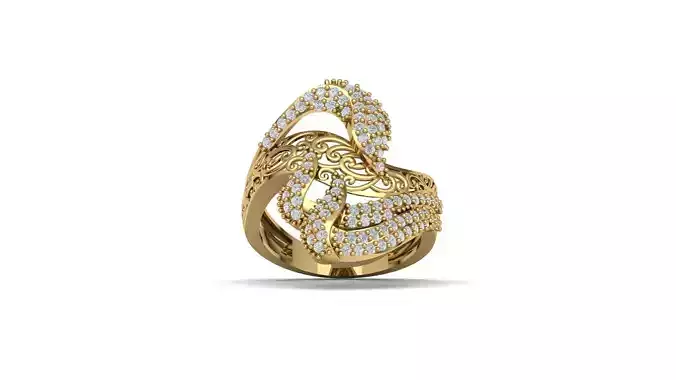 STL 3DM Women Ring Womens Ring Diamonds With Stone Model
