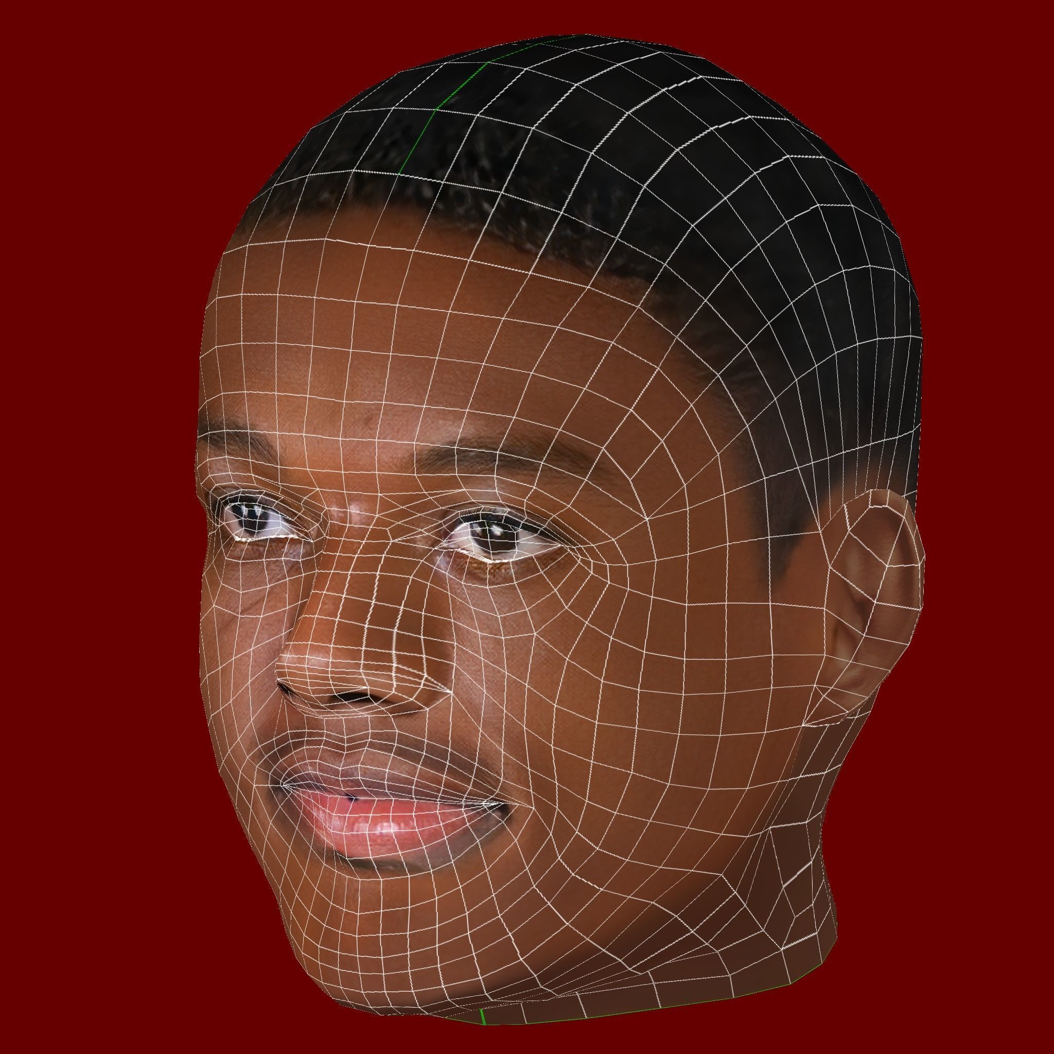 Tyrell Malacia Head - Low poly head for game Low-poly 3D model_7