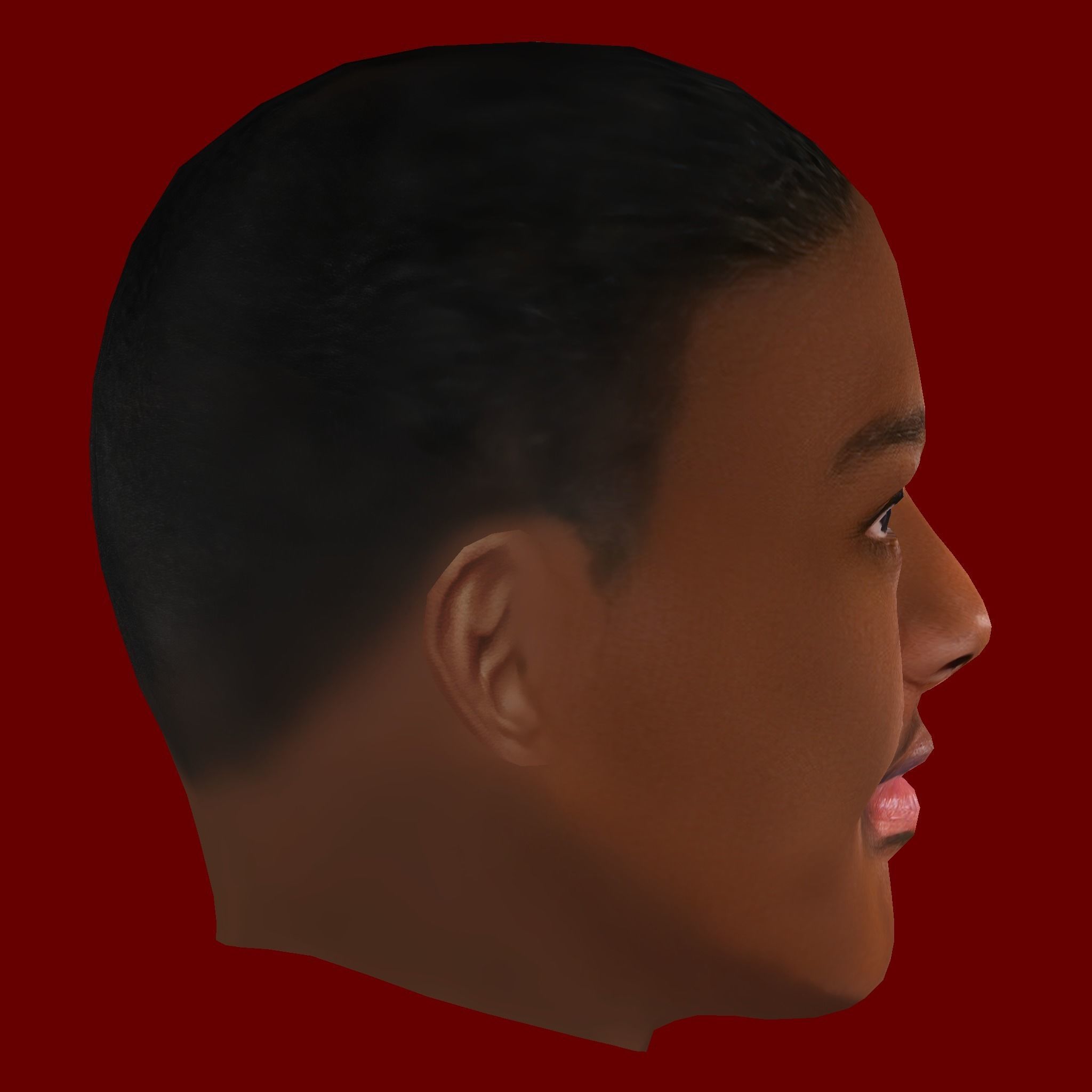 Tyrell Malacia Head - Low poly head for game Low-poly 3D model_4