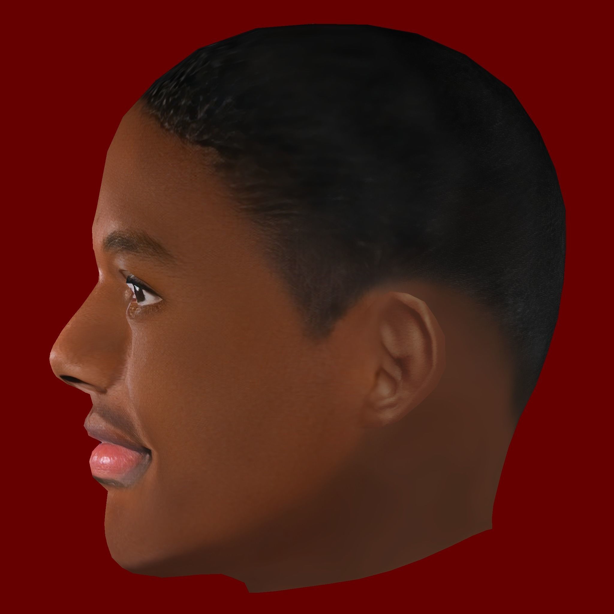 Tyrell Malacia Head - Low poly head for game Low-poly 3D model_2