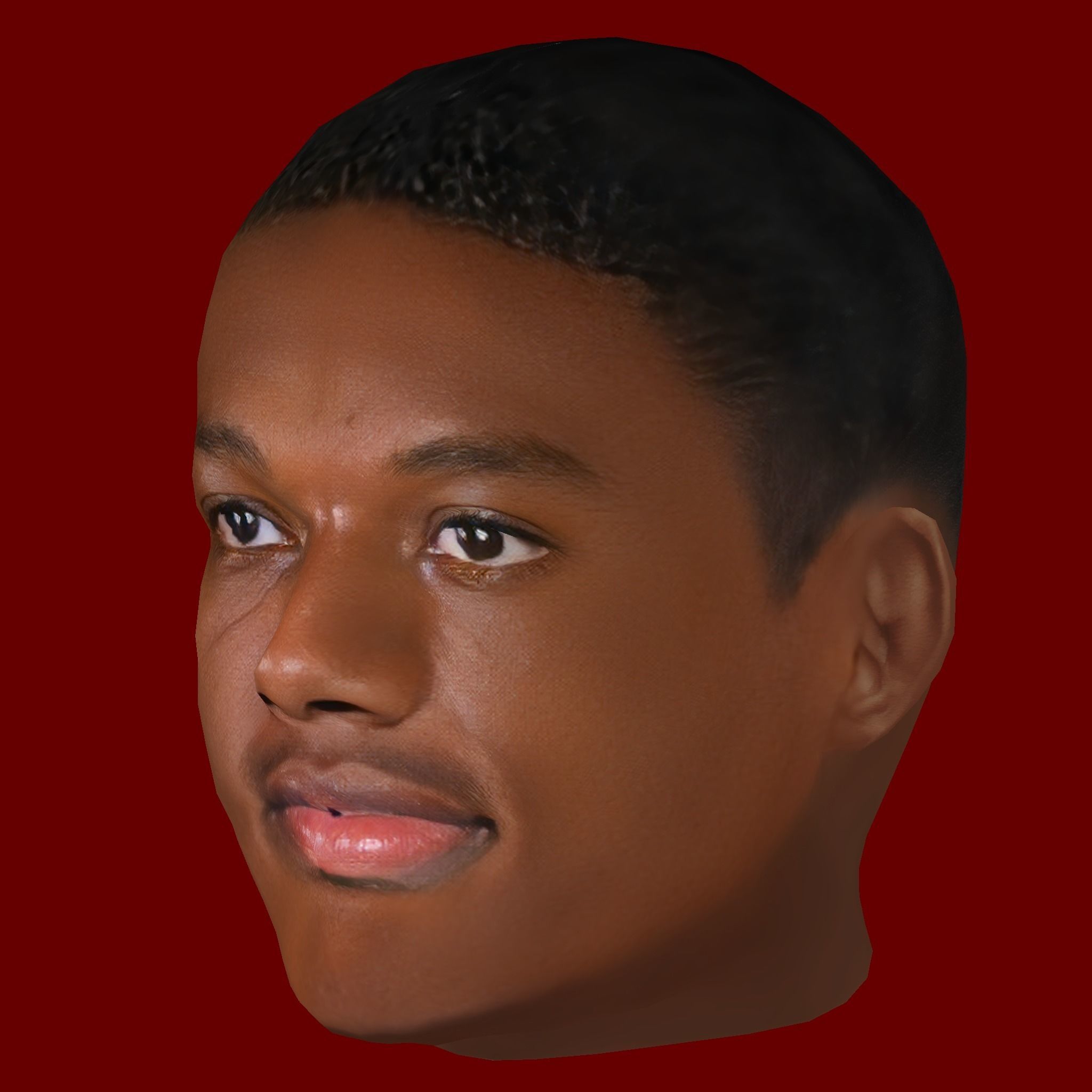 Tyrell Malacia Head - Low poly head for game Low-poly 3D model_1