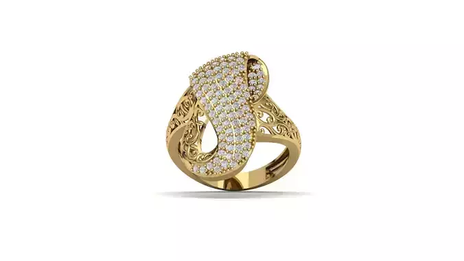 STL 3DM Women Ring Womens Ring Diamonds With Stone Model