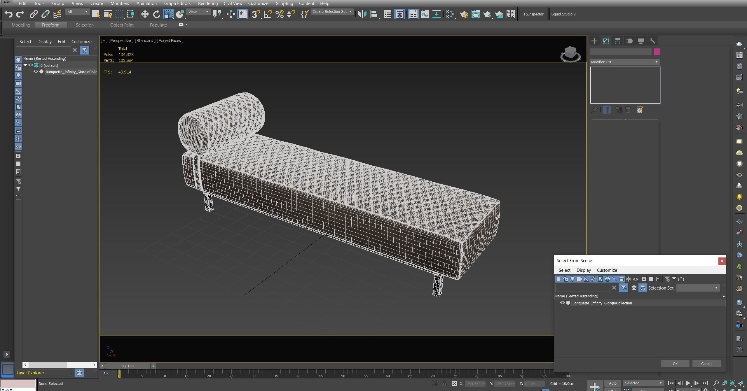 Banquette Infinity Bench Giorgio Collection Low-poly 3D model_25