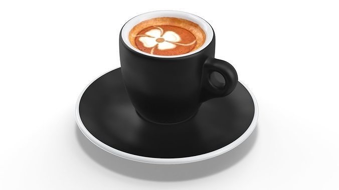 Espresso Cup with Saucer and Latte Art