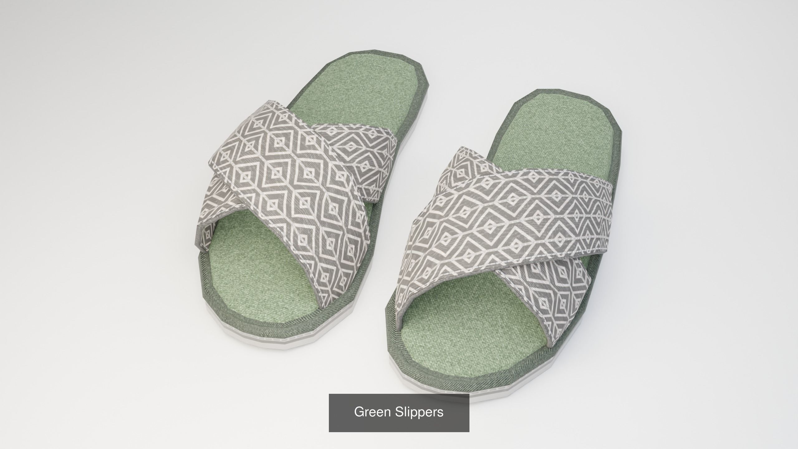 Slippers 5 colors low-poly 3D Model Collection_12