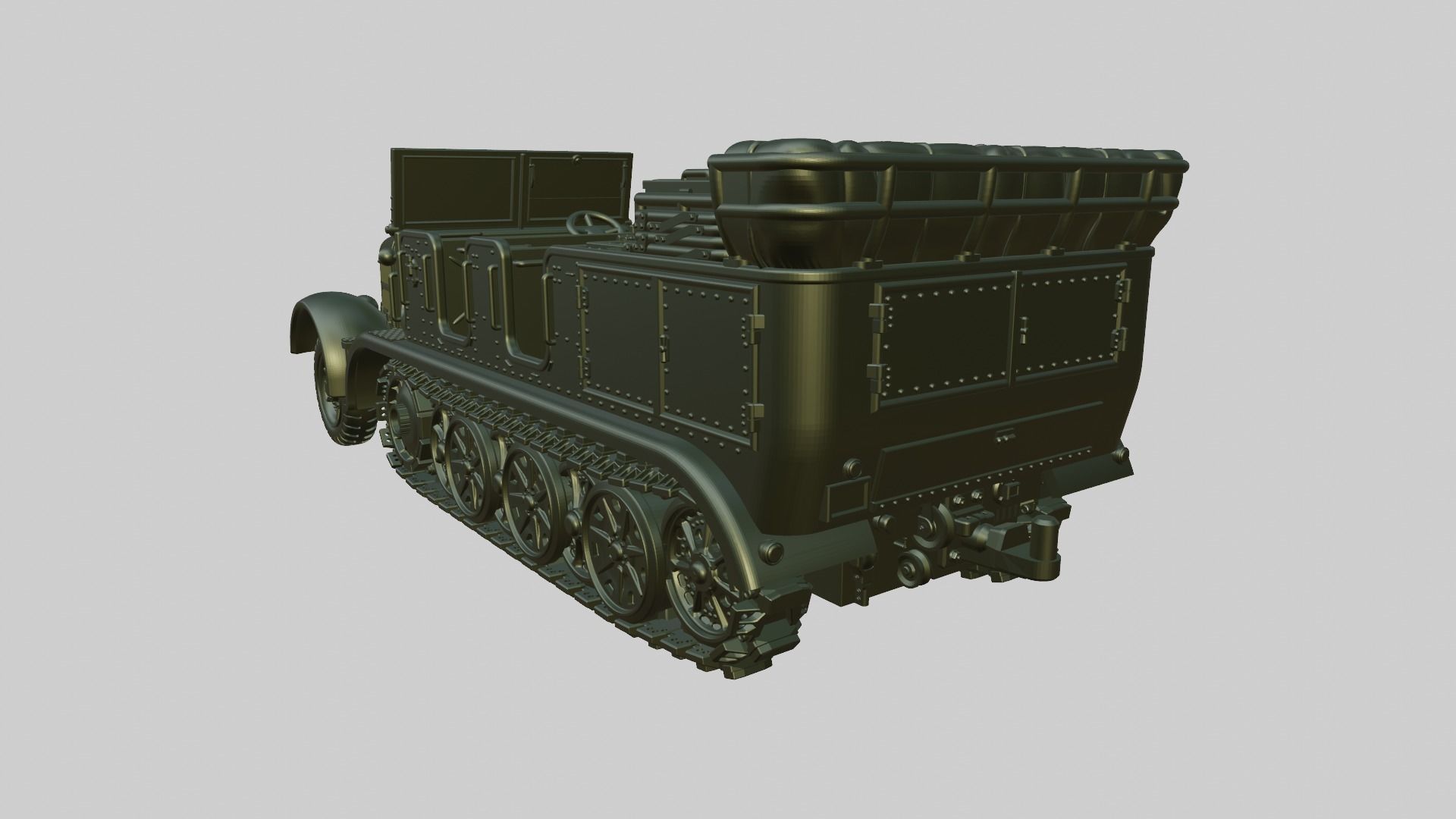 Half-track Breda 61 Artillery Tractor - Italy - WW2 3D print model_5