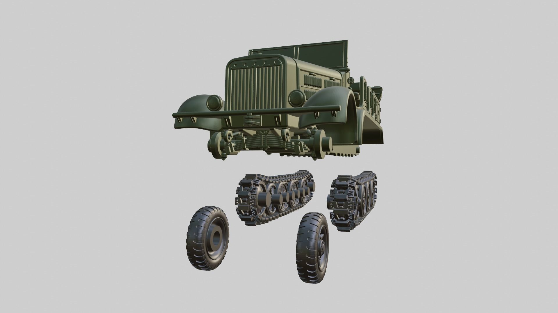 Half-track Breda 61 Artillery Tractor - Italy - WW2 3D print model_2