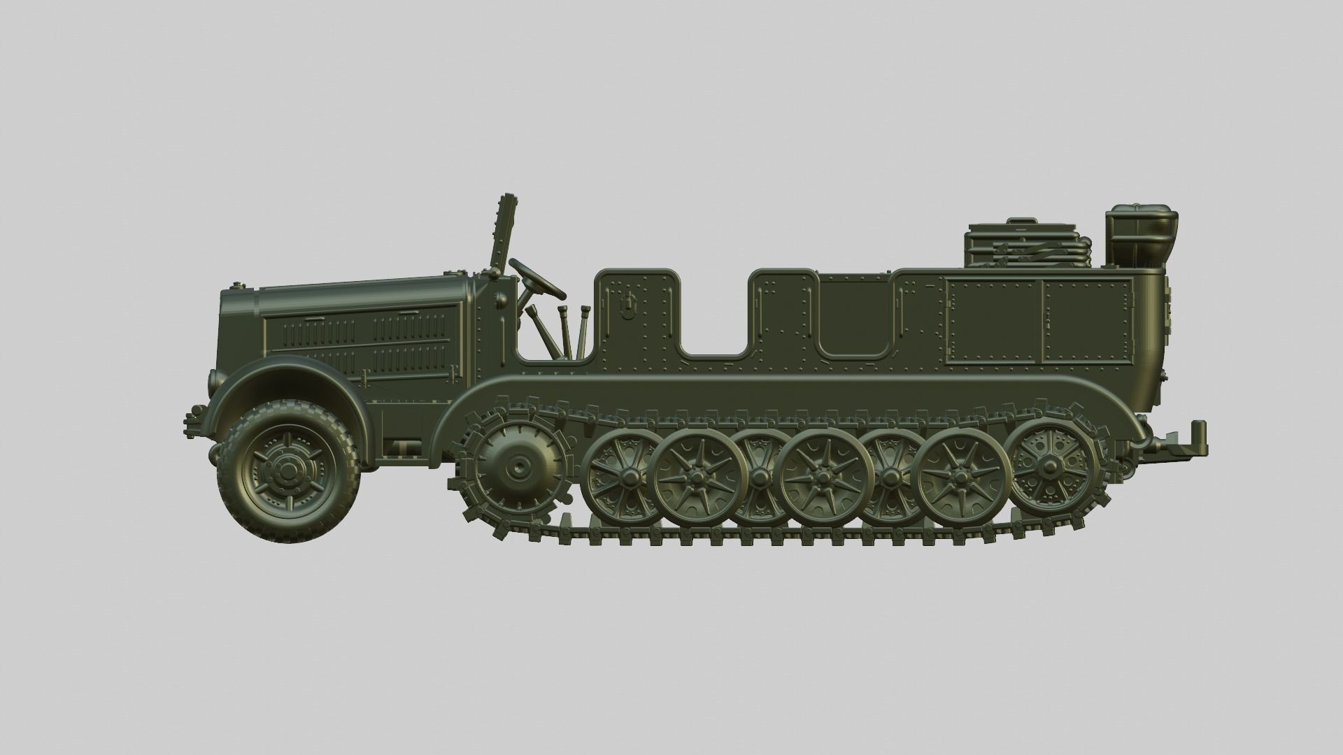 Half-track Breda 61 Artillery Tractor - Italy - WW2 3D print model_6