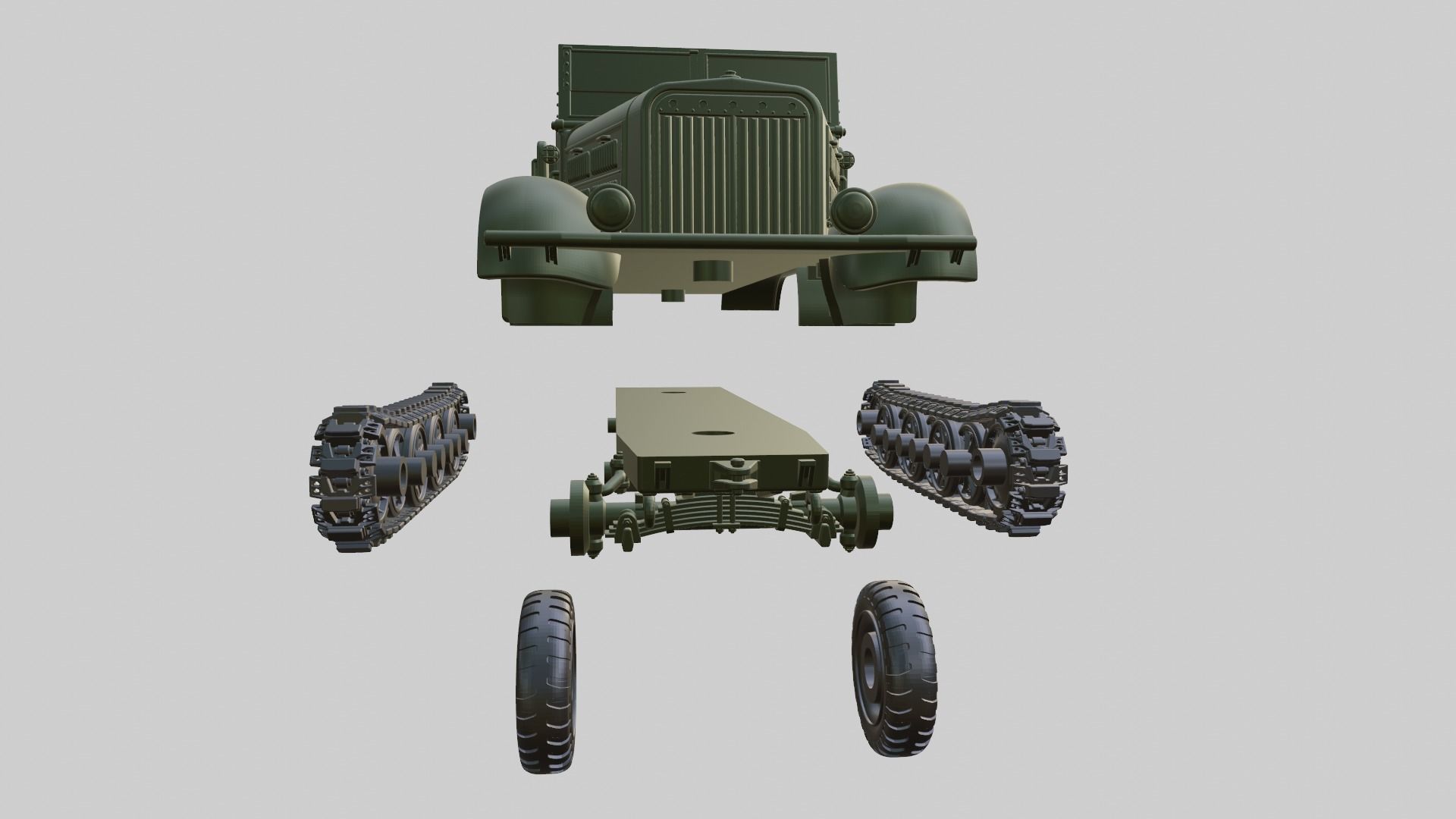 Half-track Breda 61 Artillery Tractor - Italy - WW2 3D print model_3