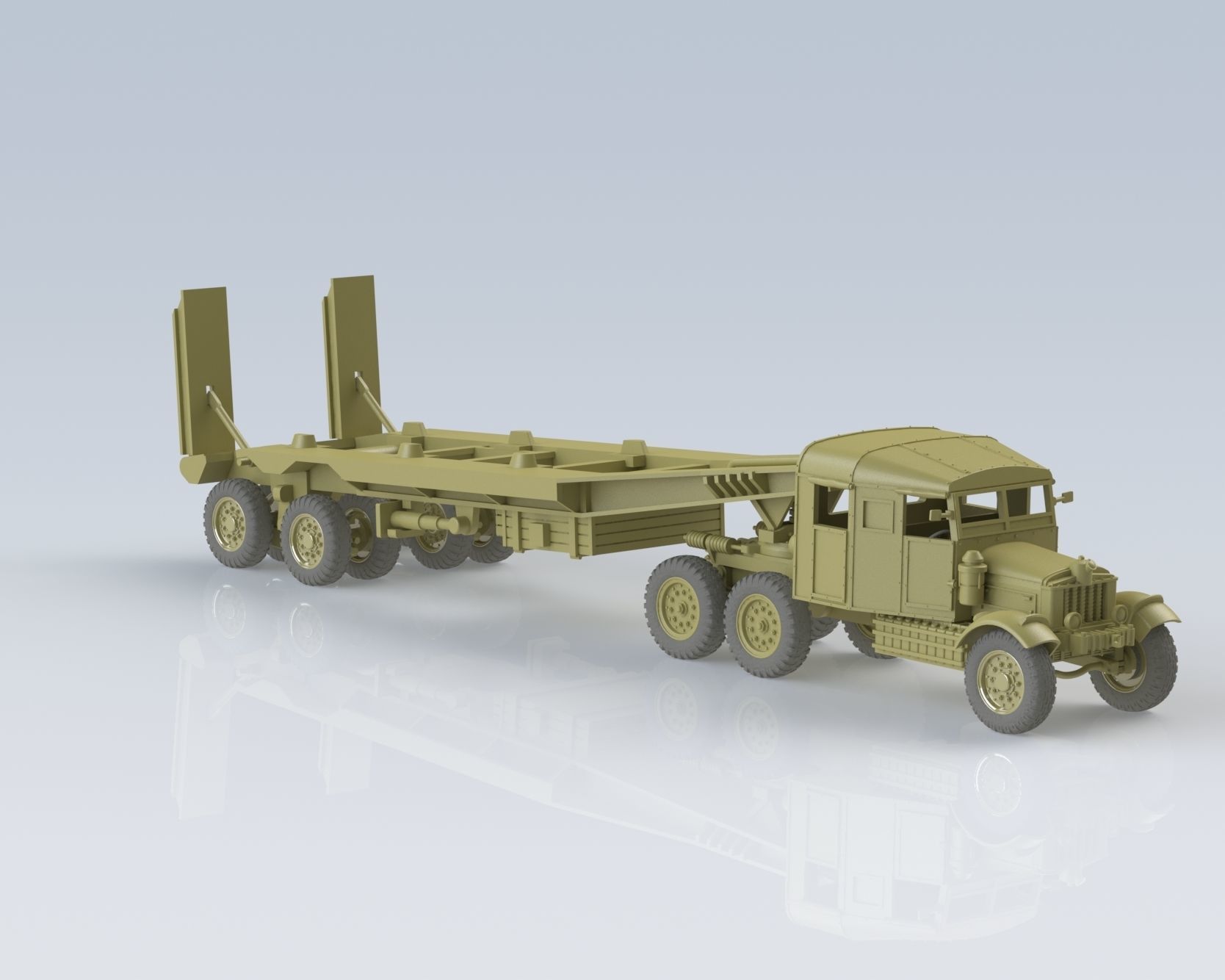 Scammell Pioneer Tank Transporter with TRMU30 Trailer - UK - WW2 3D print model_6