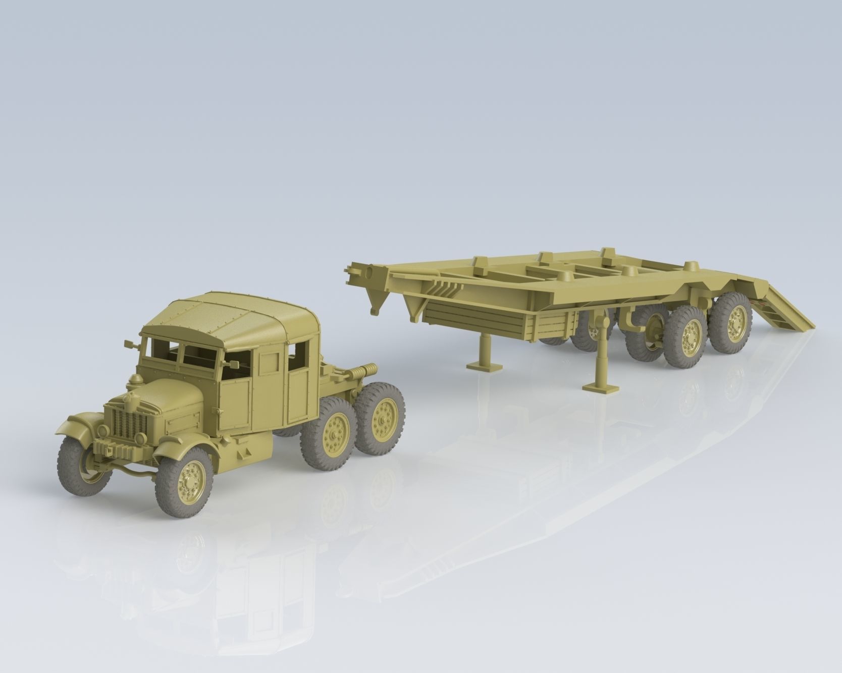 Scammell Pioneer Tank Transporter with TRMU30 Trailer - UK - WW2 3D print model_7