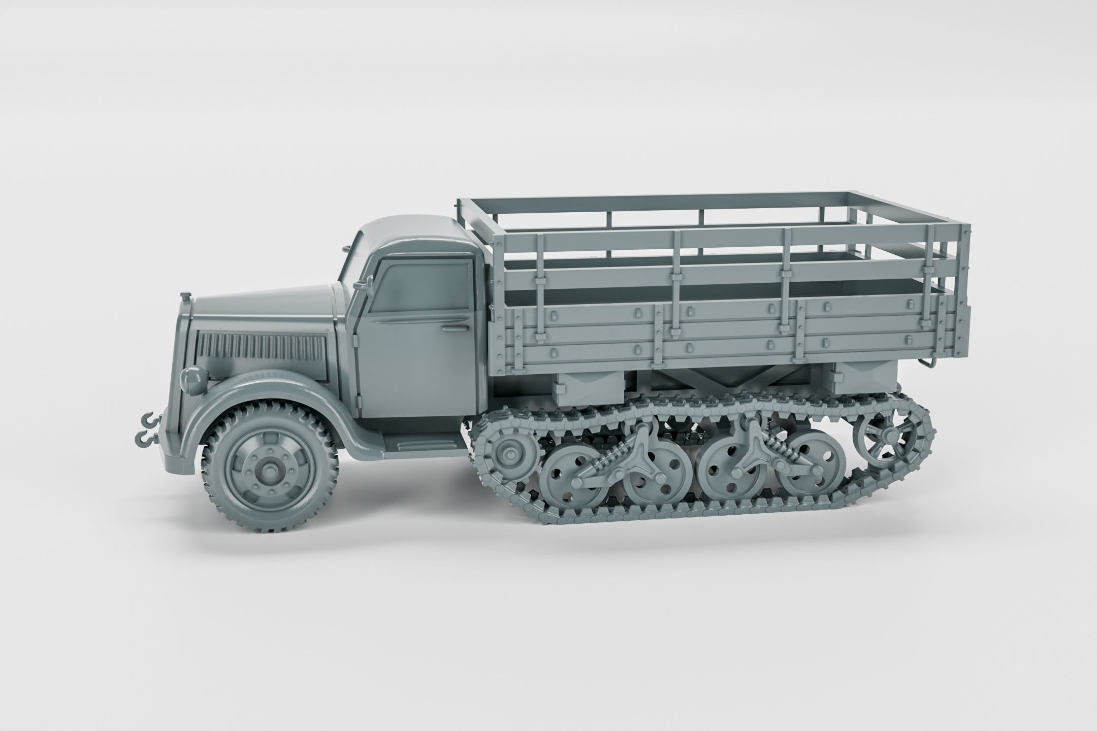 Half-track Sd-Kfz-3 Opel Maultier - Germany - WW2 3D print model_3
