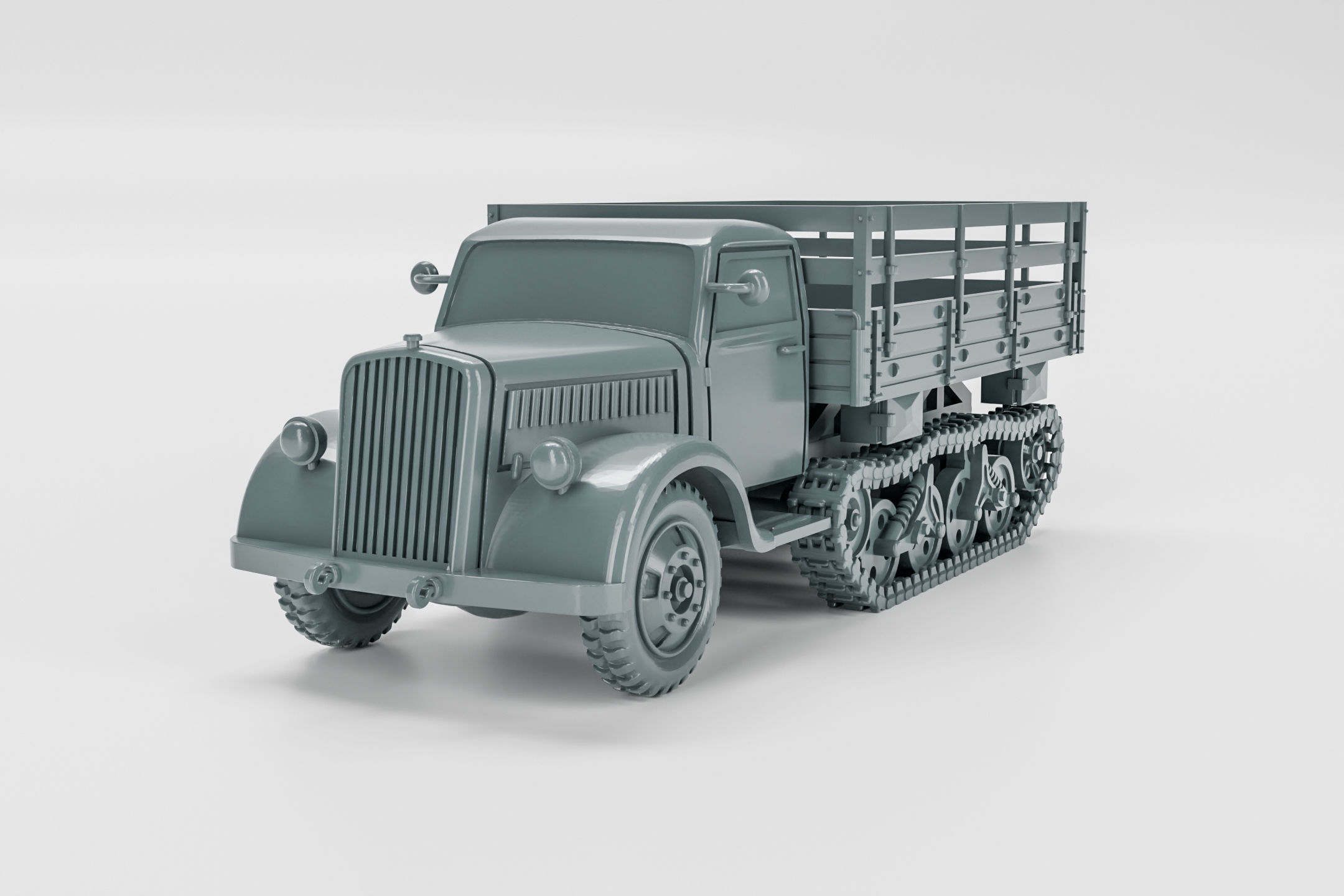 Half-track Sd-Kfz-3 Opel Maultier - Germany - WW2 3D print model_4