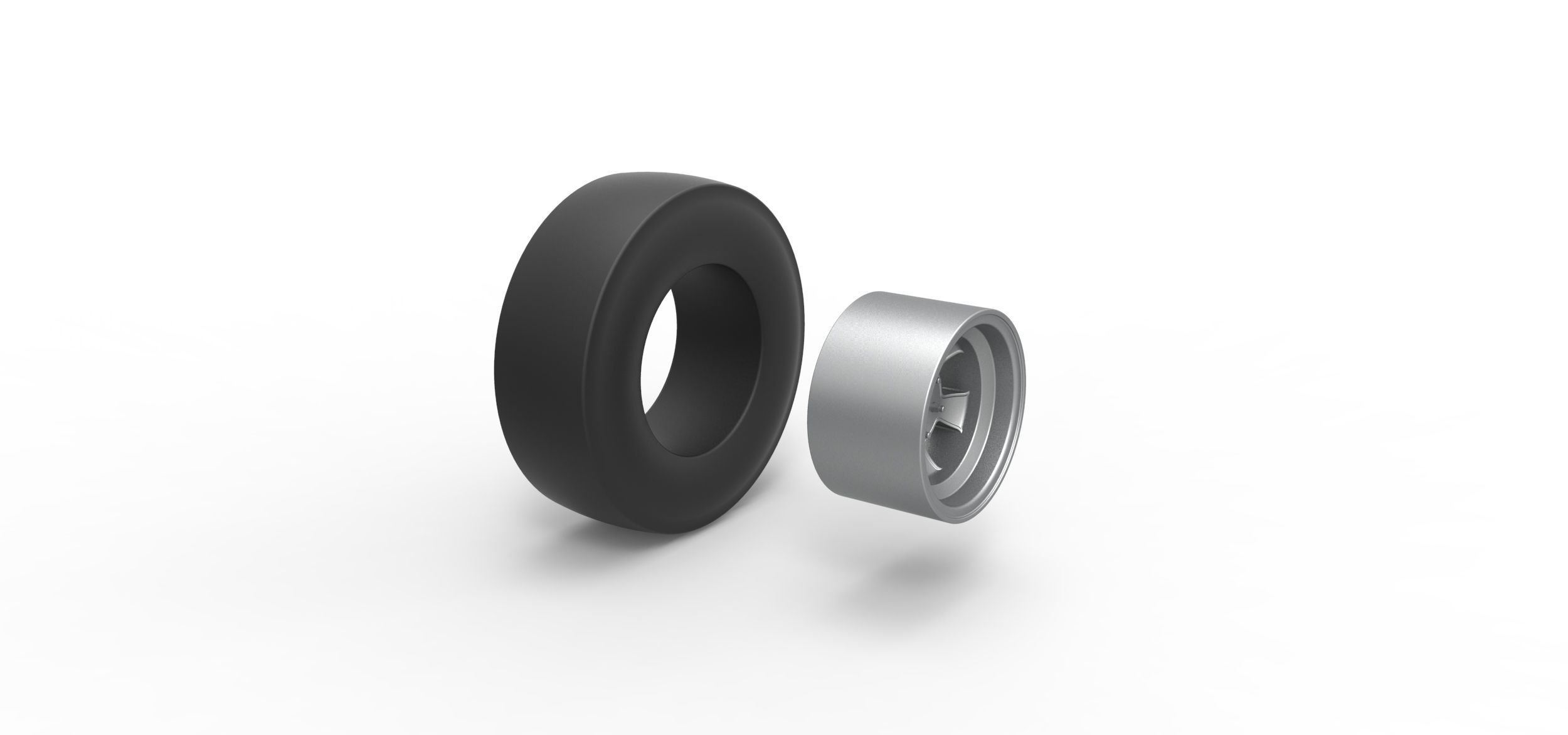 Rear wheel of vintage dragster Scale 1 to 25 3D print model_9