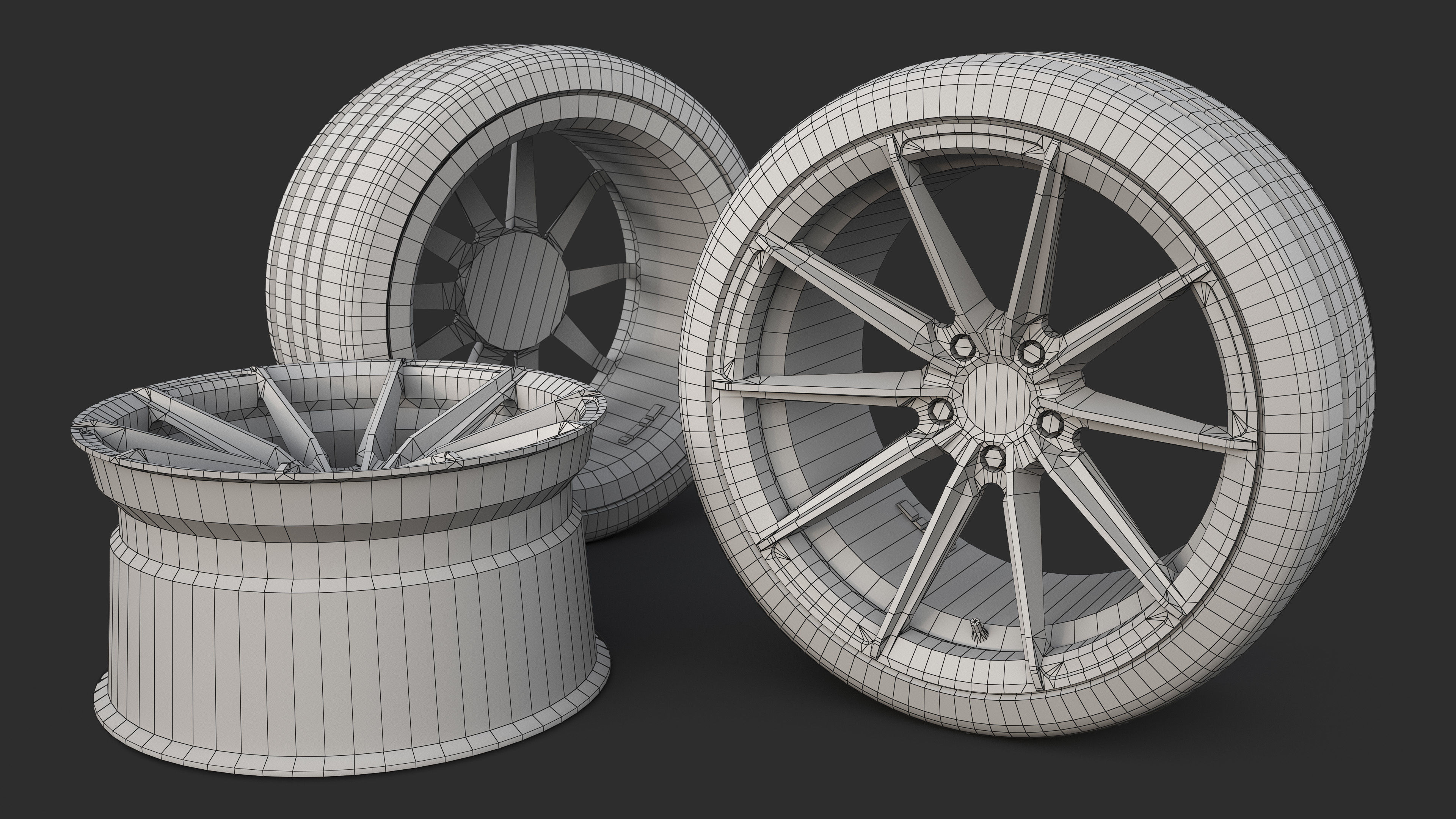 Rim WheelForce CF3-FF R Tire Michelin Pilot Sport 4 Low-poly 3D model_8