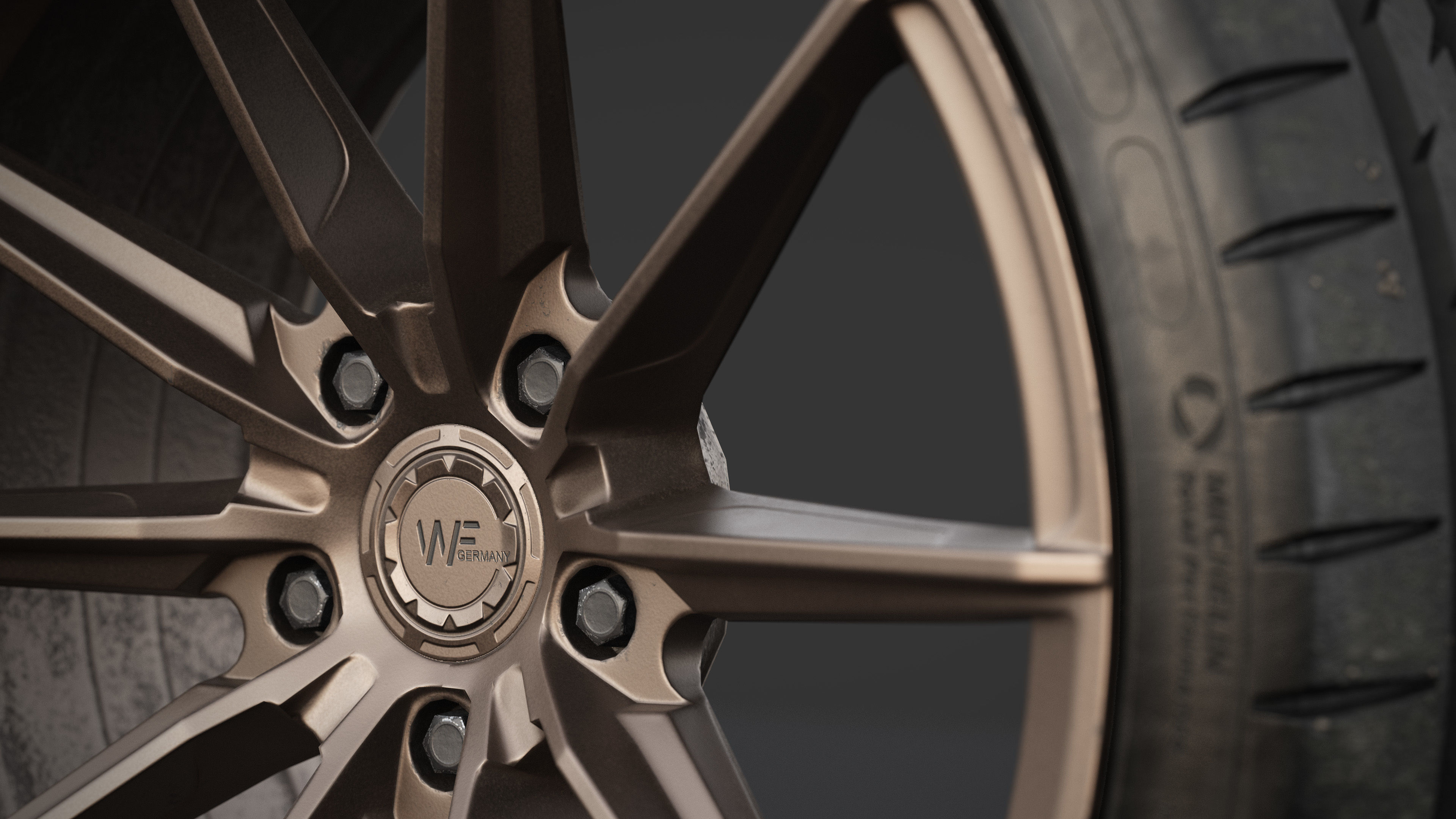 Rim WheelForce CF3-FF R Tire Michelin Pilot Sport 4 Low-poly 3D model_10
