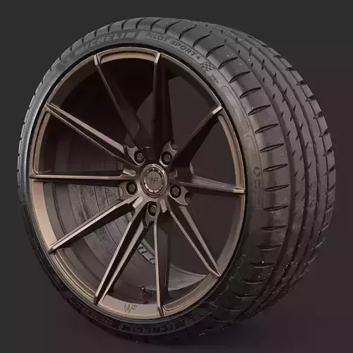 Rim WheelForce CF3-FF R Tire Michelin Pilot Sport 4 Low-poly 3D model