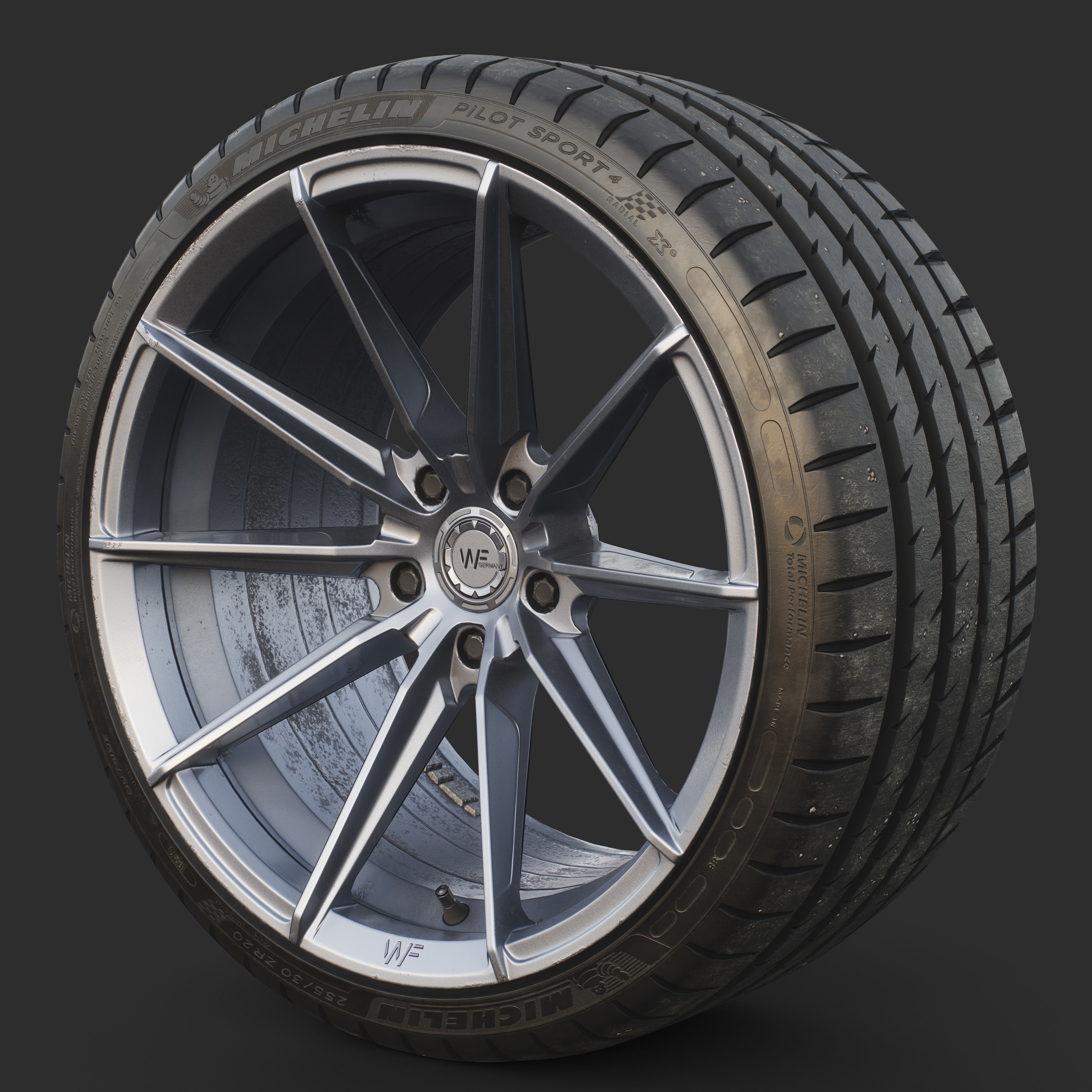Rim WheelForce CF3-FF R Tire Michelin Pilot Sport 4 Low-poly 3D model_5
