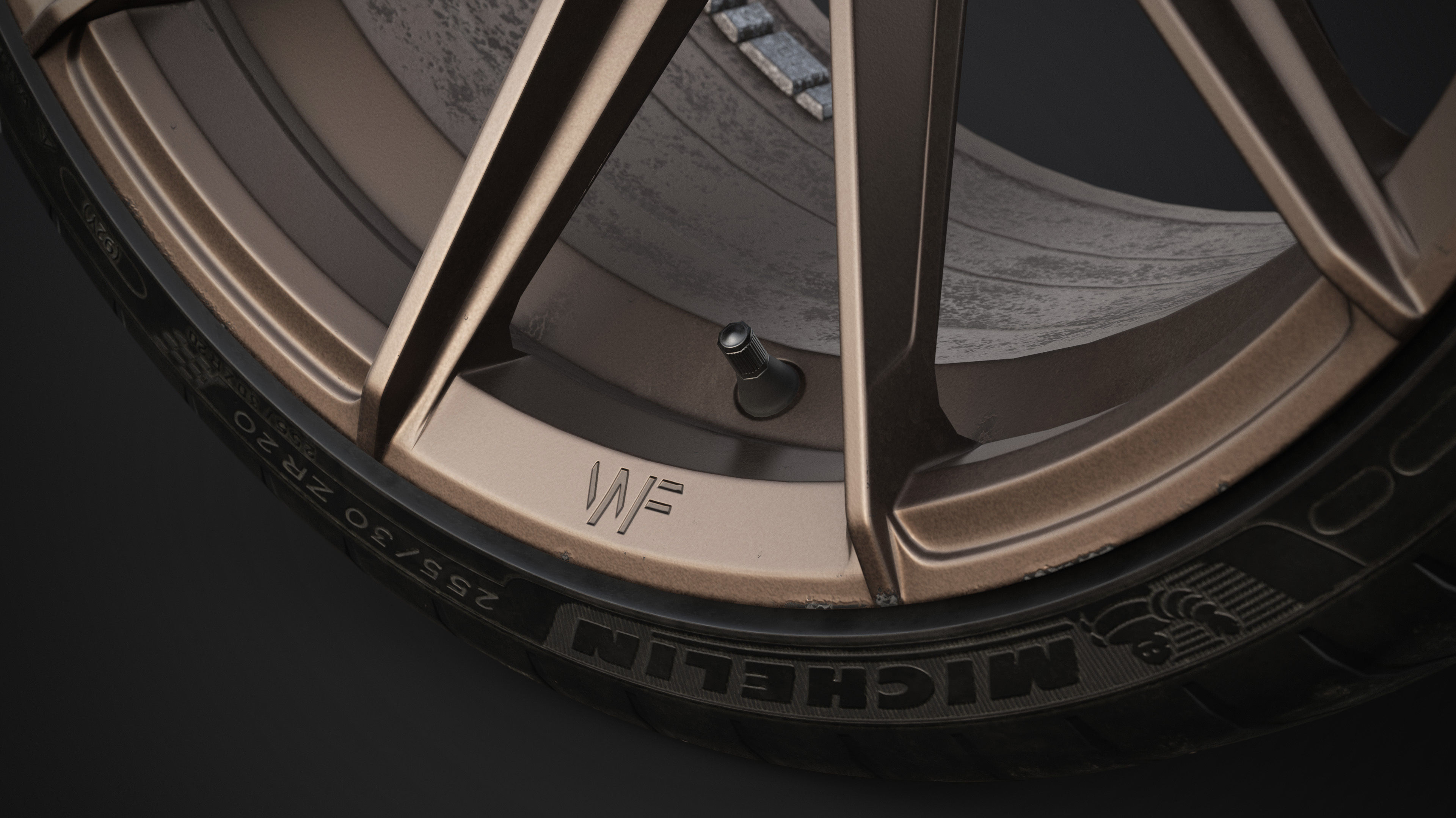 Rim WheelForce CF3-FF R Tire Michelin Pilot Sport 4 Low-poly 3D model_13