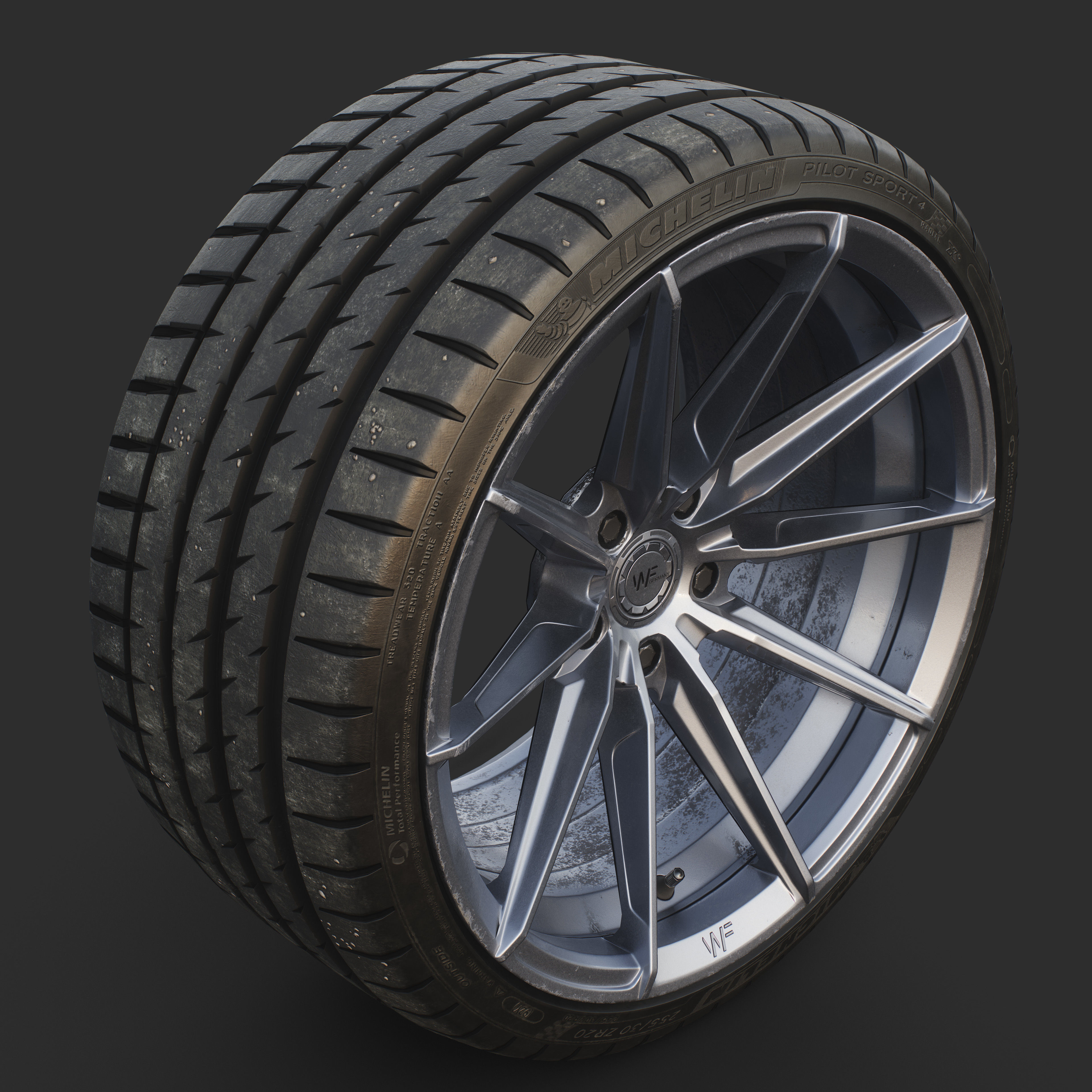 Rim WheelForce CF3-FF R Tire Michelin Pilot Sport 4 Low-poly 3D model_6