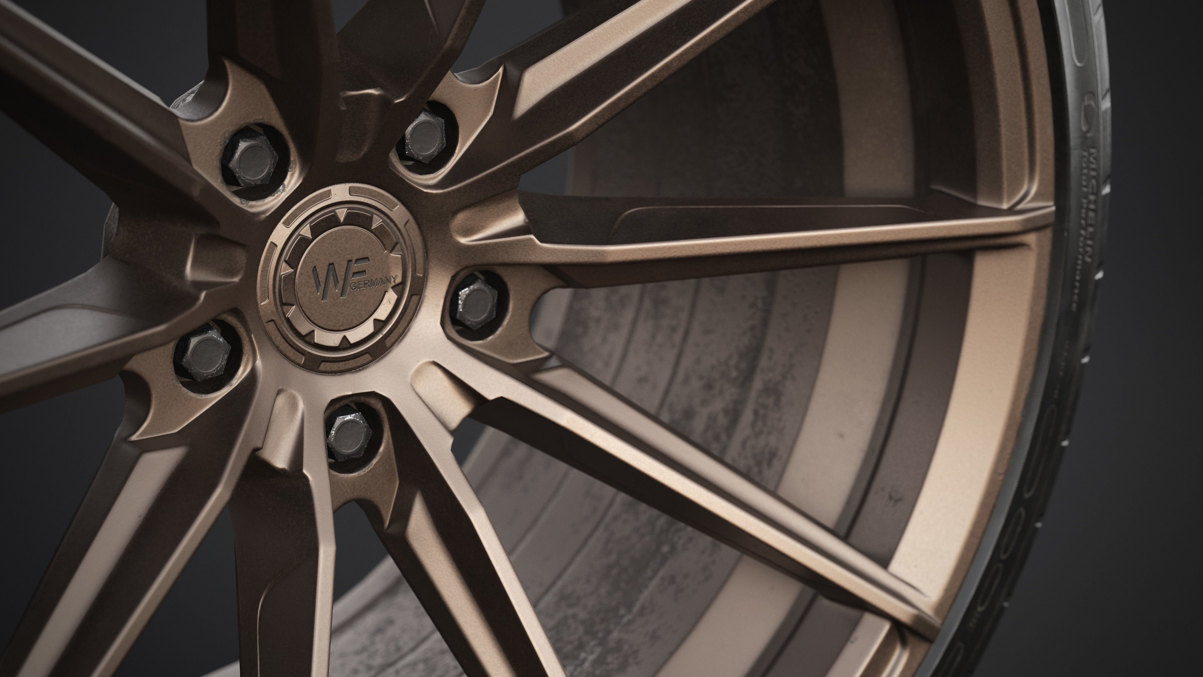 Rim WheelForce CF3-FF R Tire Michelin Pilot Sport 4 Low-poly 3D model_12