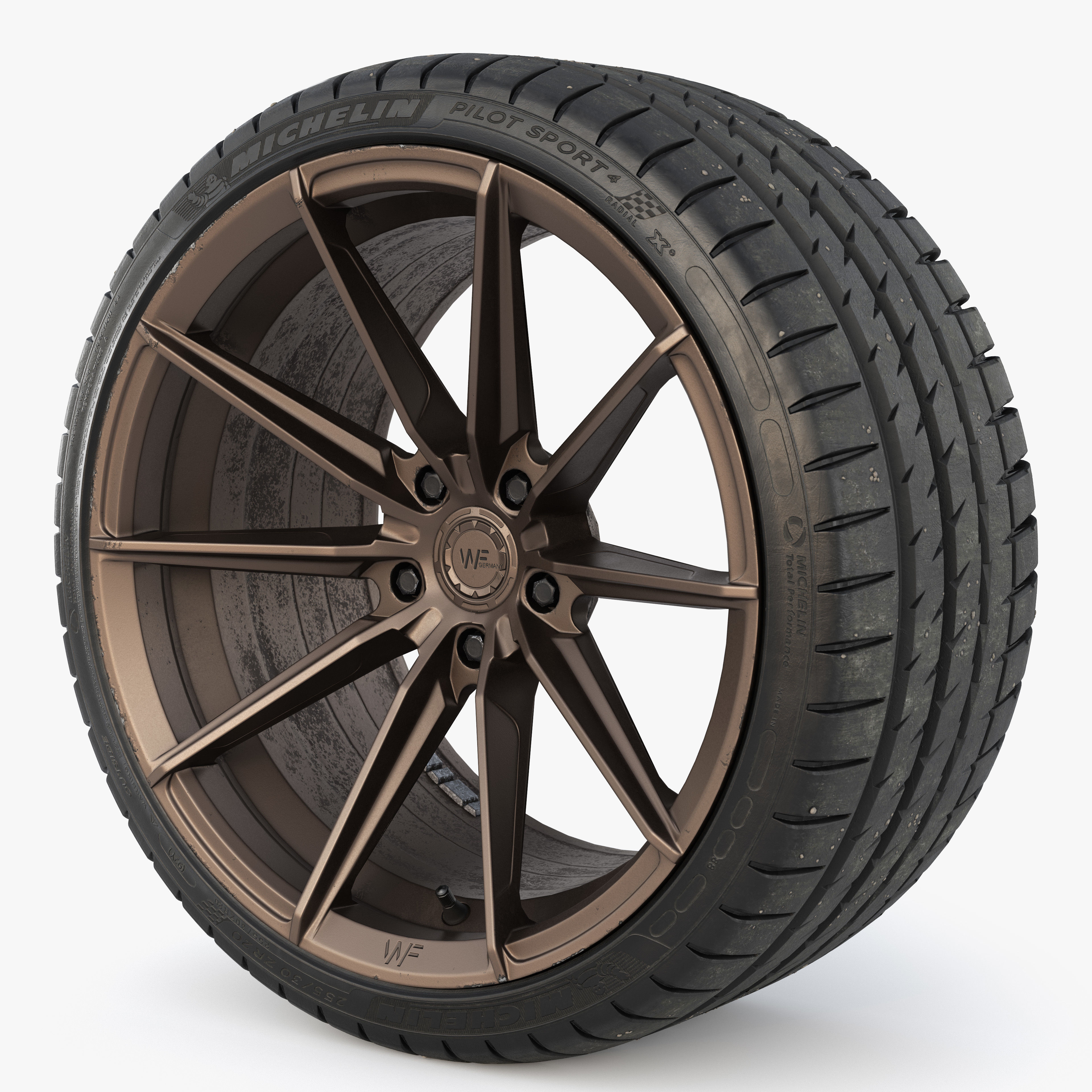 Rim WheelForce CF3-FF R Tire Michelin Pilot Sport 4 Low-poly 3D model_3