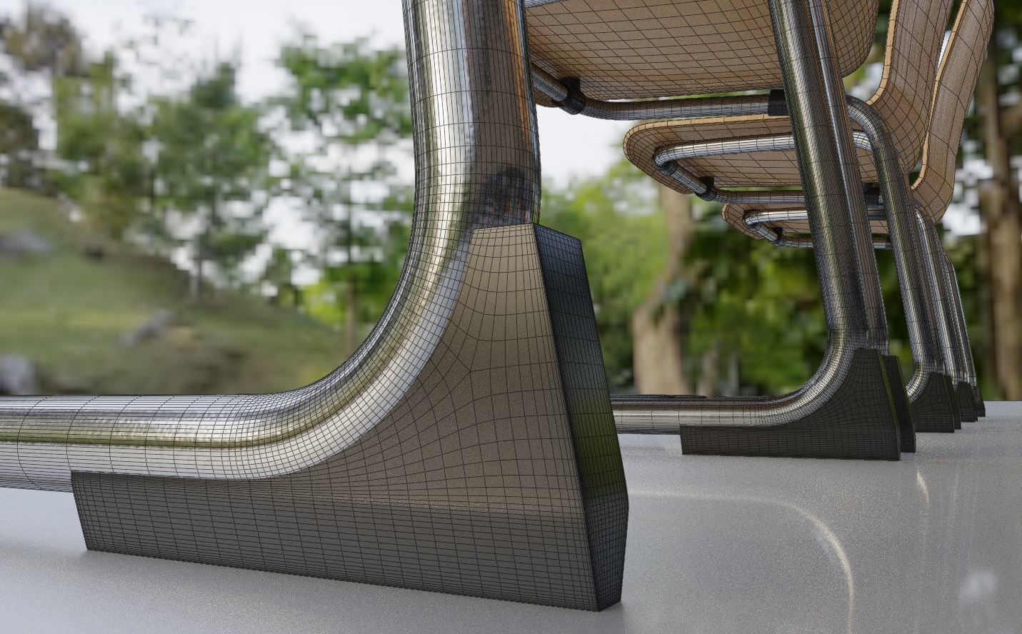 Wooden Shell Chair 3D model_15