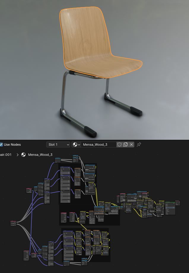 Wooden Shell Chair 3D model_8