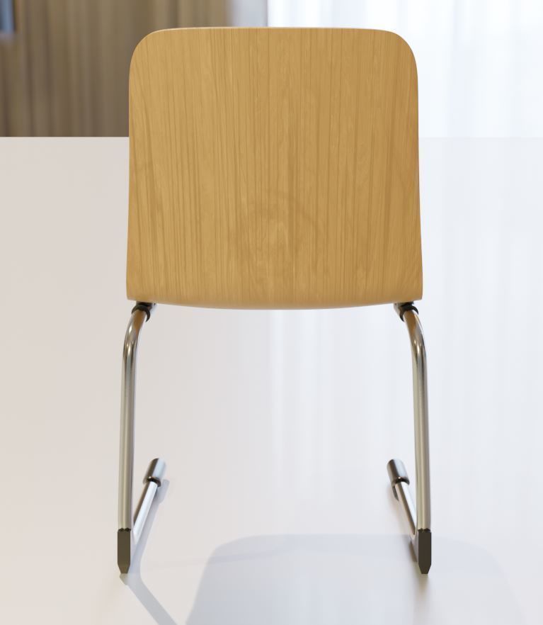 Wooden Shell Chair 3D model_22