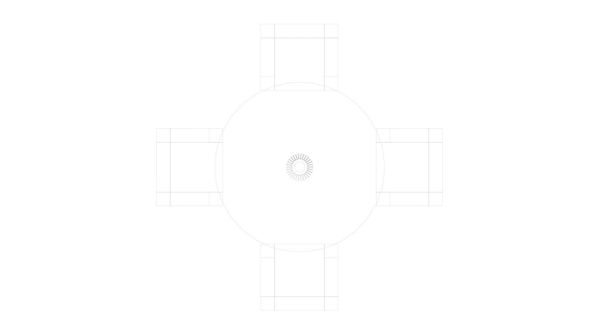 Low Poly Game Ready Table and Chairs Low-poly 3D model_15