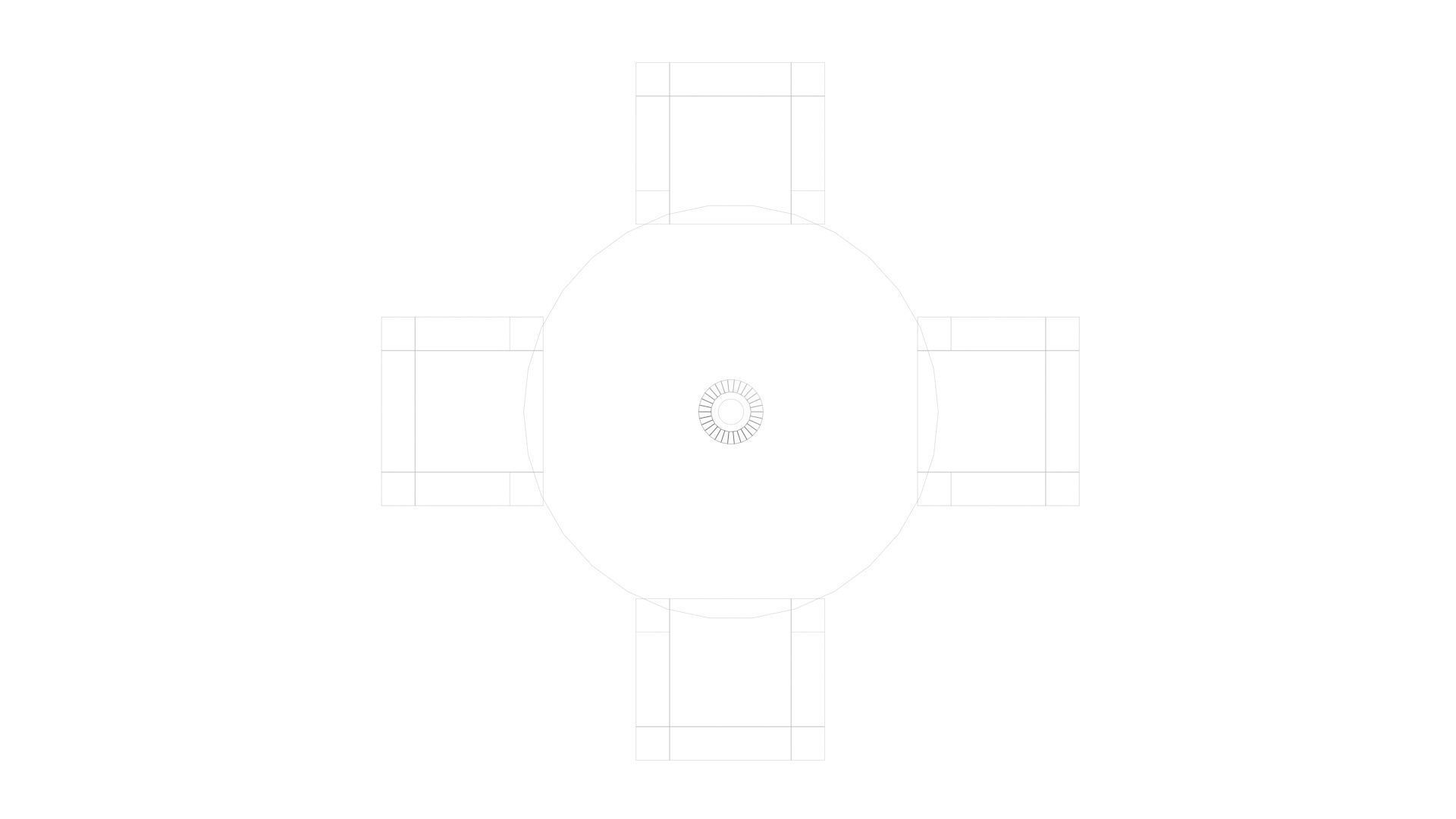 Low Poly Game Ready Table and Chairs Low-poly 3D model_12
