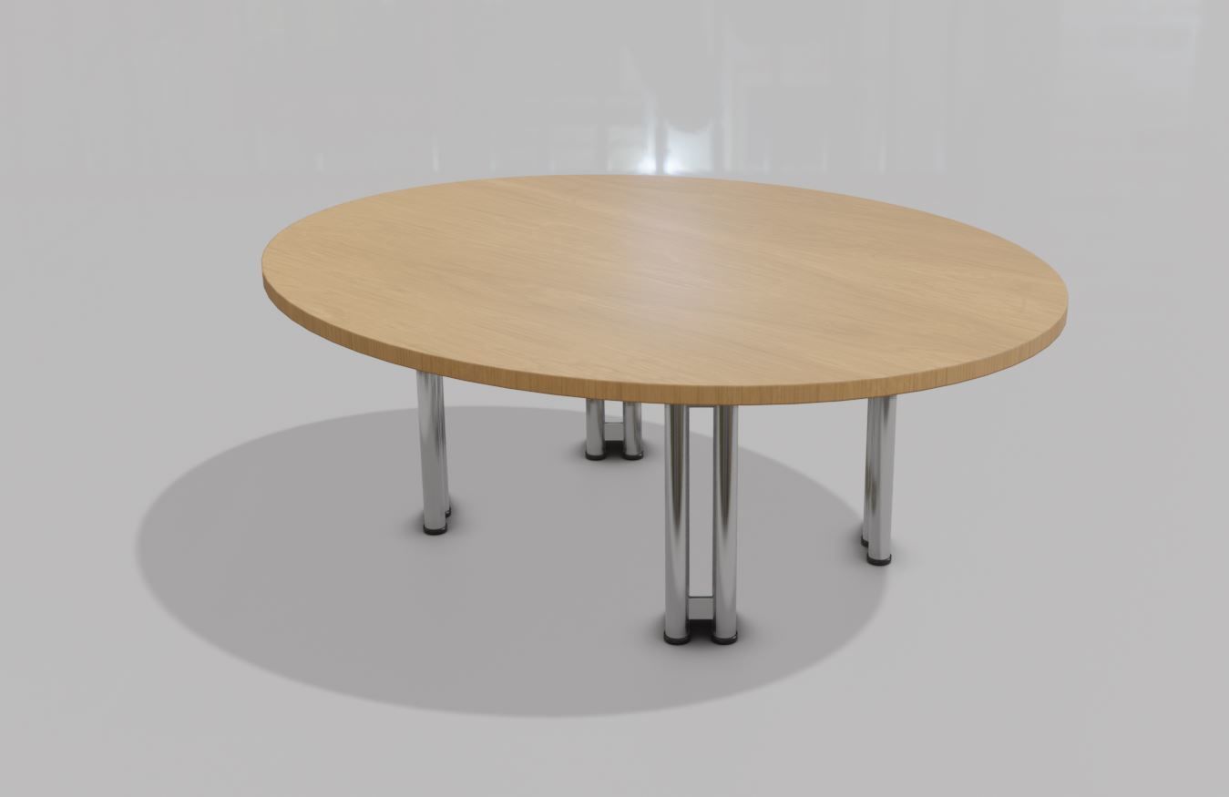  Wooden Shell Chair And Metal Base Oval Wood Table 3D Model Collection_33