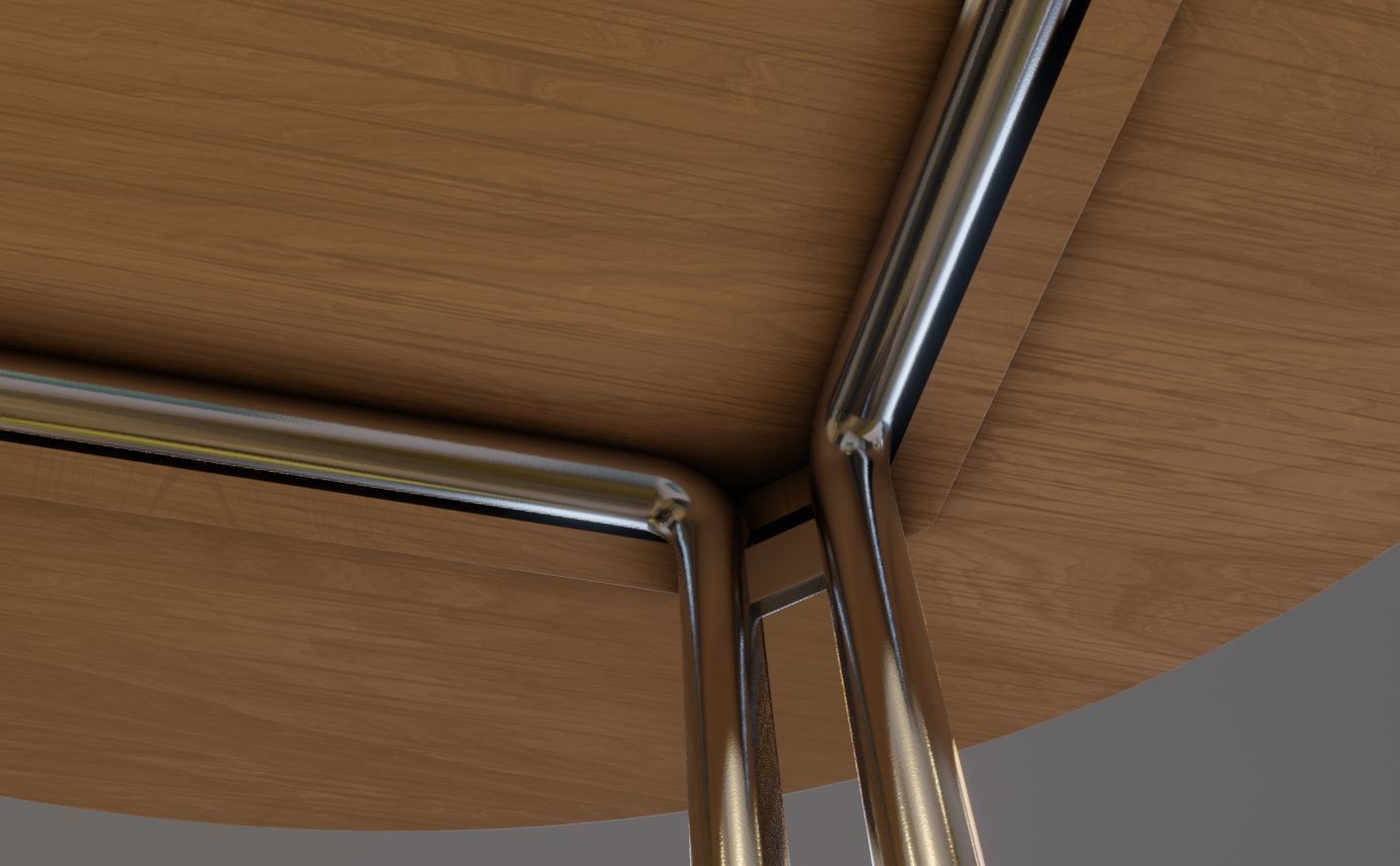  Wooden Shell Chair And Metal Base Oval Wood Table 3D Model Collection_38