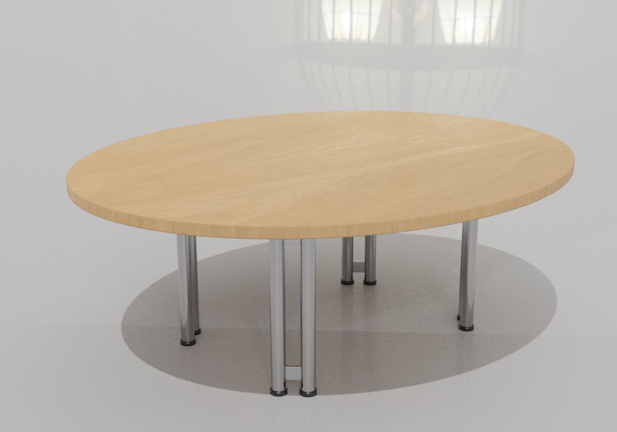  Wooden Shell Chair And Metal Base Oval Wood Table 3D Model Collection_34