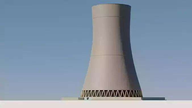 Nuclear Power Plant Cooling Tower Base Mesh  Free low-poly 3D model