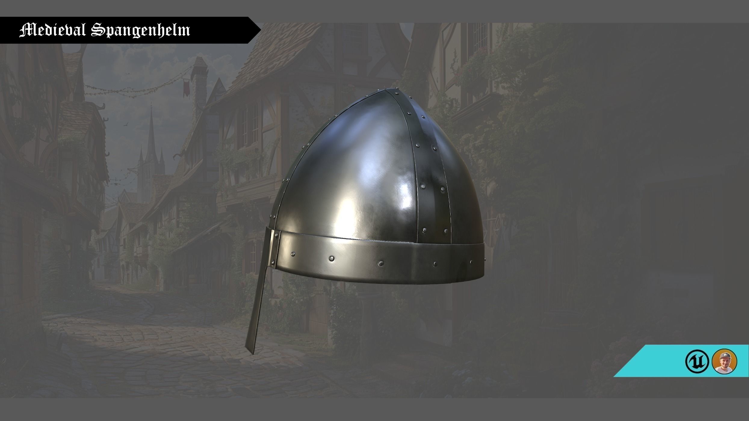 Nordic Spangenhelm - For Metahuman Low-poly 3D model_3