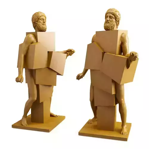 Man of cubes sculpture