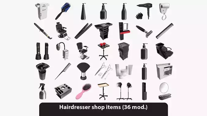 Hairdresser shop items 3D model