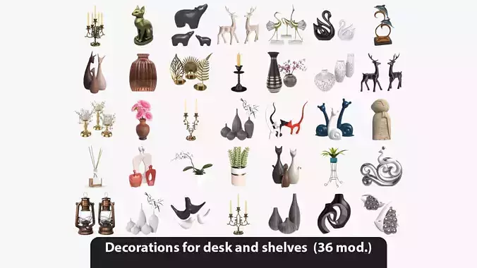 Decorations for desk and shelves