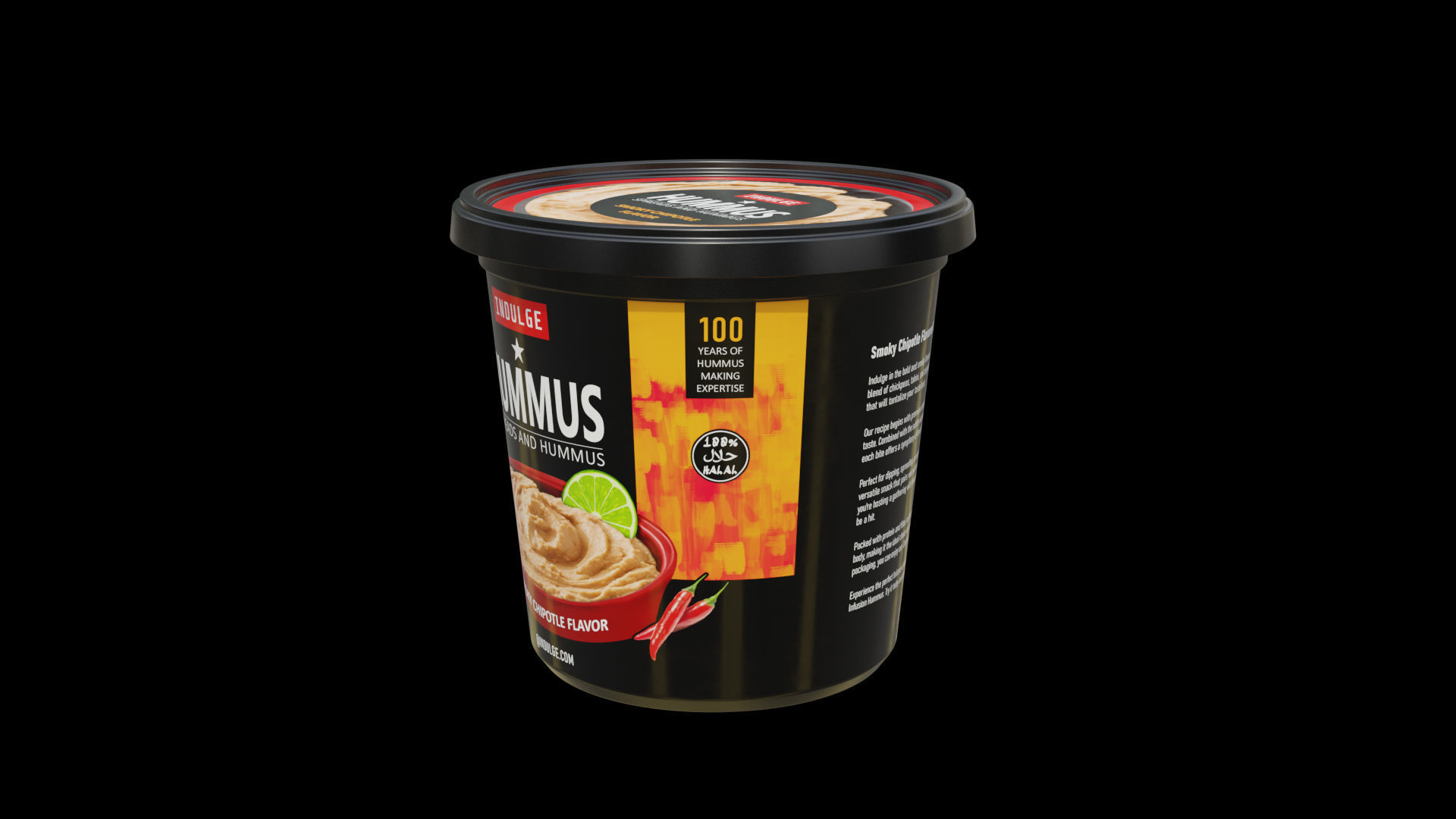 Hummus Low-poly 3D model_1