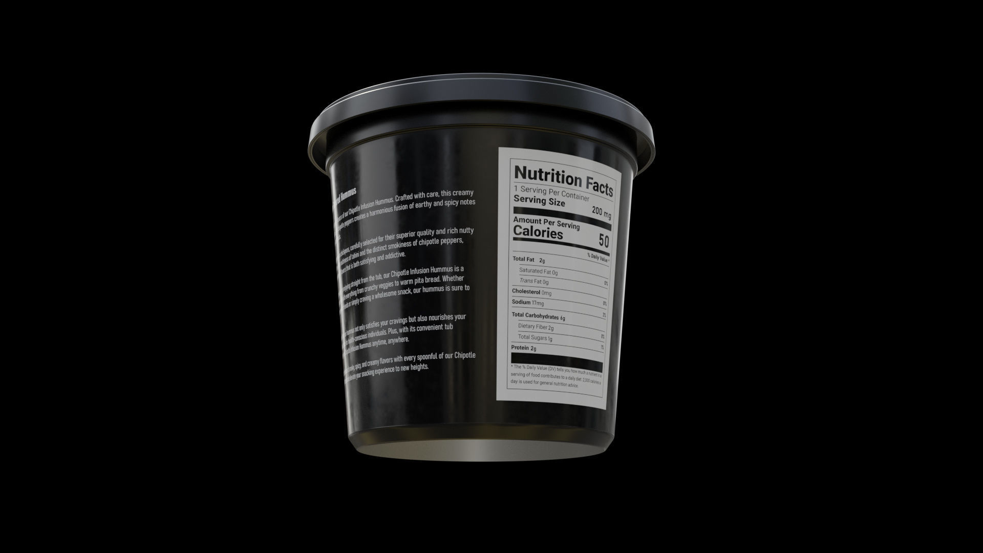 Hummus Low-poly 3D model_2